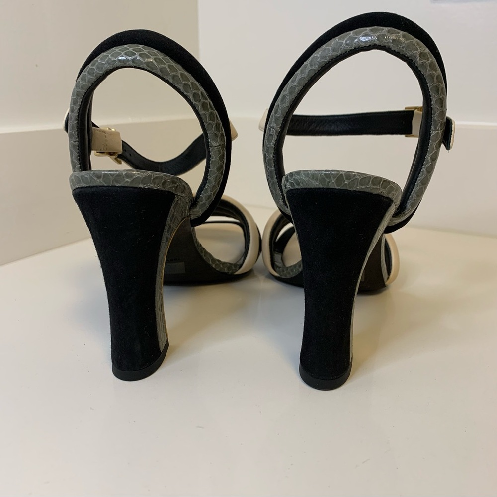 Tory Burch Puffed Up Suede and Snakeskin Embossed Leather Sandal NWOB Size 9 - Picture 5 of 6